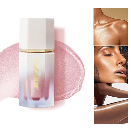 Liquid Highlighter Makeup, Long Lasting Liquid Luminizer for Glowing Skin Waterproof Smooth Glitter Highlight Face Illuminator Cream Contour Stick Body Shimmer Liquid Bronzer(#03 ROSE GOLD)-Velvo Beauty