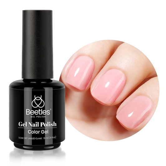 Beetles Gel Nail Polish 15ml Pink Gel Polish Nail Concealer Nude Pink Gel Polish Jelly Gel Nail Polish Skin Tones Soft Natural Pink Gel Polish Soak Off U V LED Nail Lamp Gel Polish-Velvo Beauty