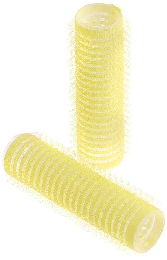 Diane 1/2-Inch Self-Grip Hair Rollers for Root Lift, Soft Curls, Layer Definition, Lightweight and Reusable, Ideal for All Hair Types and Easy Styling, Yellow, 8 Count-Velvo Beauty