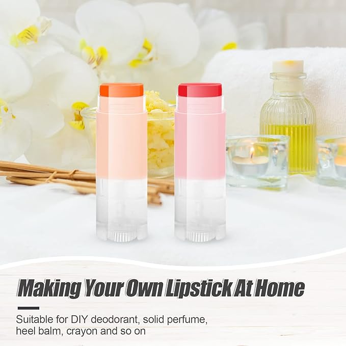 40 PCS 4.5g Oval Lip Balm Tubes Plastic Twist-up Filling Stick Refillable Lipstick Tube Containers for Chapstick Homemade Lip Balm DIY Deodorants Crayon (Clear)-Velvo Beauty