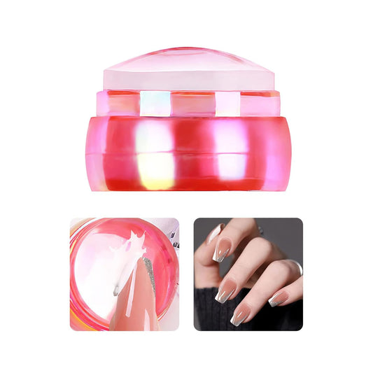 Nail Art Stamper Clear Silicone Nails Stamping Jelly with Scraper Transparent Visible Body DIY Manicure Nail Art Tool For DIY Nail Decor French Nail Manicure-Velvo Beauty