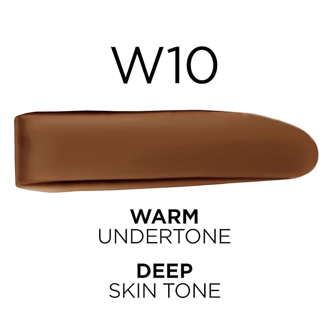 L’Oréal Paris True Match Super-Blendable Foundation, Medium Coverage Liquid Foundation Makeup with SPF 17, W10, Deep, 1 Fl Oz (Pack of 2)-Velvo Beauty