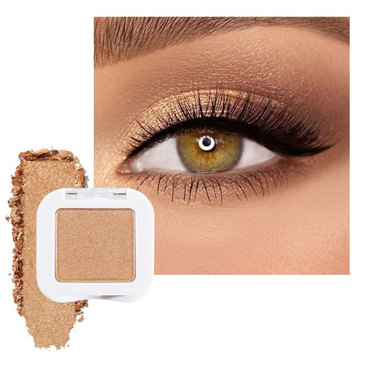 Glitter Single Eye Shadow Palette Makeup, Golden Sparkle Shimmer Monochrome Eyeshadow For Old Women, Mini Pressed Pigmented Waterproof Sombras Para Ojos,Vegan, Talc, Paraben&Cruelty Free, 06-Velvo Beauty