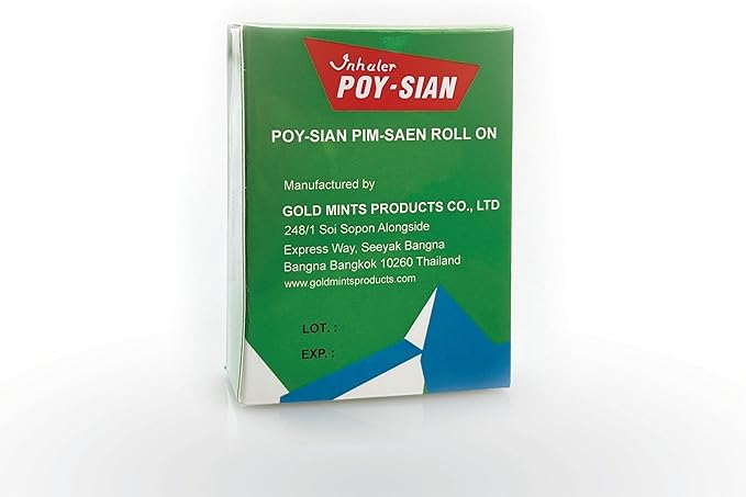 POY-SIAN Thai Pim-Saen Balm Oil 5ml Roll-On (Pack of 3)-Velvo Beauty