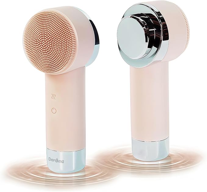 DAROMA Ultra-Soft Silicone Electric Face Scrubber - Rechargeable 2-in-1 Heating & Exfoliating Pore Cleaning Brush | Gentle Facial Cleansing Brush for Deep Cleaning | Facial Exfoliating Tools-Velvo Beauty