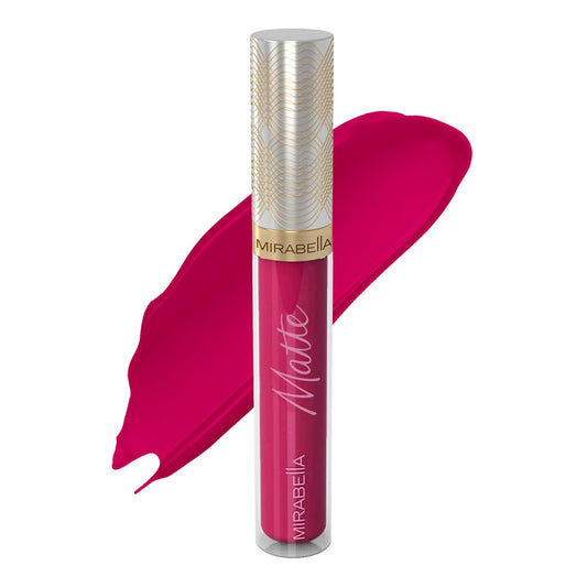 Mirabella Luxe Advanced Formula Matte Lip Gloss, Richly Pigmented Long-Wear and Full-Coverage Liquid Lipstick, Matte Lipstick for Women Stays Put and Won't Dry or Crack Lips, Bombshell-Velvo Beauty