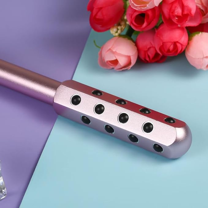KKKing Radiance Roller - Germanium Stone Uplifting Face Beauty Massage Tool/Roller/Wand for Skin Tightening, De-Puffing, Sculpt/Lift, Anti-Aging | Uplift Face Roller, Facial Roller (Rose Gold)-Velvo Beauty