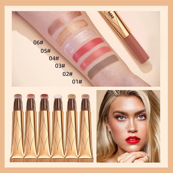 Liquid Blush Beauty Wand, Cream Blush Stick,Face Concealer Contouring Shaping,Long Lasting & Smooth Natural Matte Finish,with Cushion Applicator Attached Easy to Blend.(02# Peach Pink)-Velvo Beauty