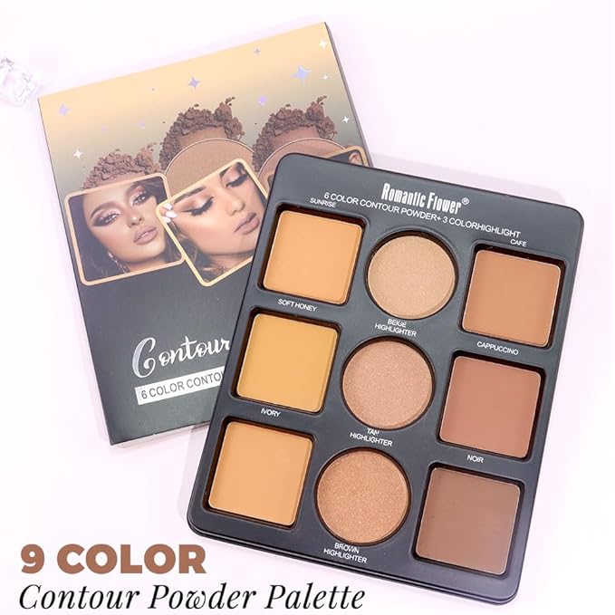 Professional Light Medium Brown Contour Highlight Palette,Multiple Full Coverage Makeup Palet for Correcting, Easy Blending, Long-lasting formula, Sculpt & Highlighting,Matte and Shimmer Finish-9A-Velvo Beauty