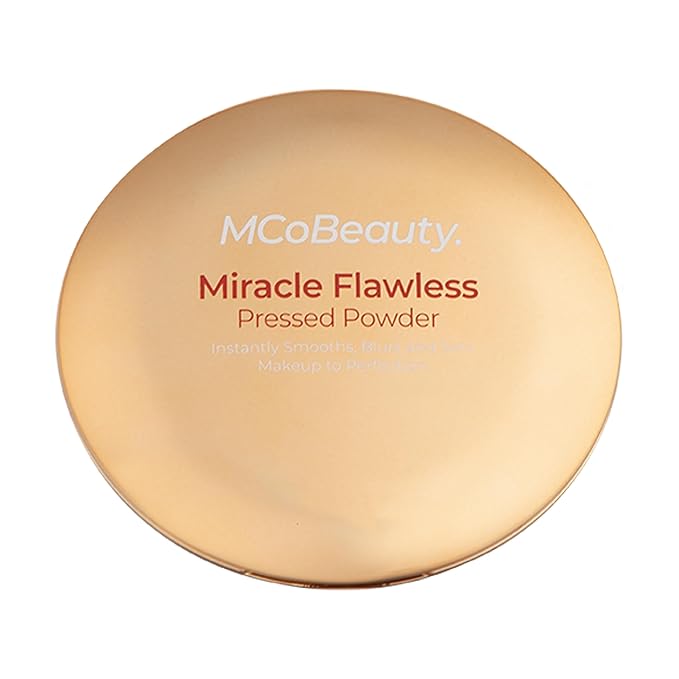 MCoBeauty Miracle Flawless Pressed Powder, Medium Warm Shade, Oil-Control, Soft-Focus Finish with Hydrating Rose Flower Extract & Sweet Almond Oil, Vegan, Cruelty Free Cosmetics-Velvo Beauty