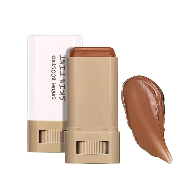 Multi-Use Foundation Stick Beauty Balm Serum Boosted Skin Tint, On-The-Go Tinted Solid Serum, Lightweight and Buildable Creamy Skin Tint Stick Makeup, Natural Finish(03#)-Velvo Beauty