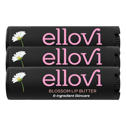 Natural Lip Butter Lip Balm - Blossom - Pure Enough to Eat - Made With Just 6 Vegan Ingredients - Moisturizing Lip Care for All Day Hydration (4-Pack)-Velvo Beauty