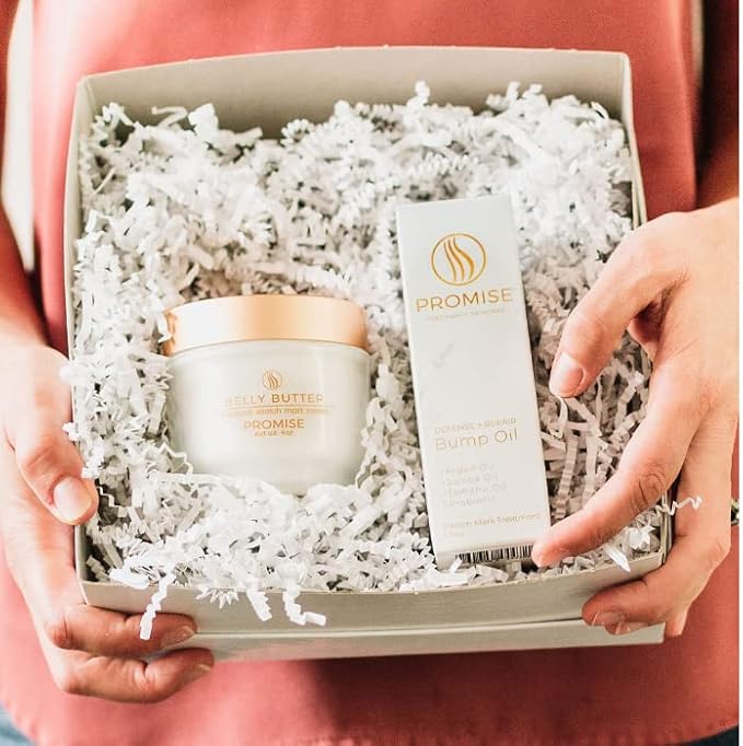 Promise Stretch Mark Prevention Kit, Scars and Dry Skin, Ultra-Hydrating Stretch Mark Cream and Stretch Mark Oil for Pregnant Women, Vegan, Non-Toxic, Set-Velvo Beauty