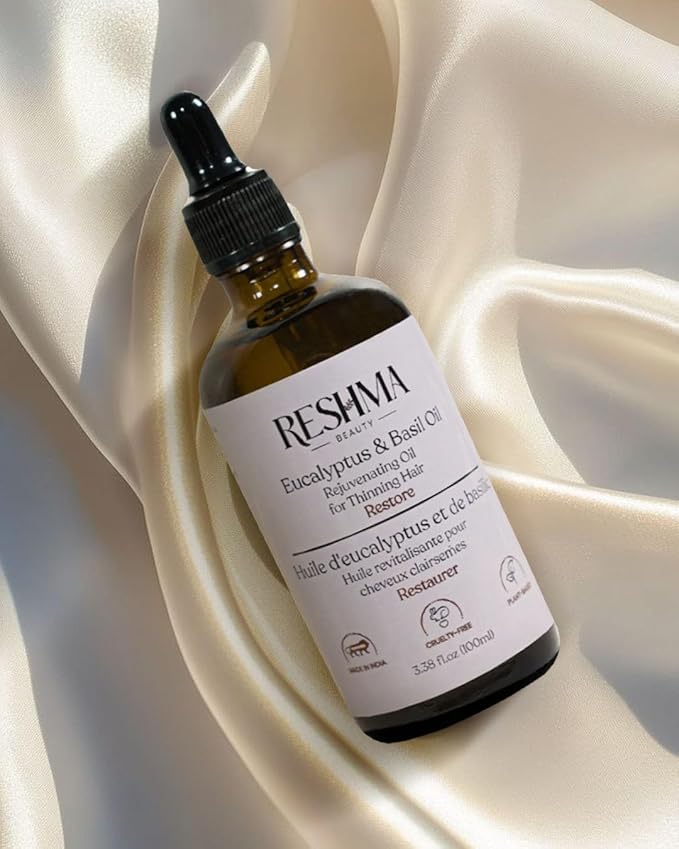 Reshma Beauty Eucalyptus & Basil Oil – Henna Infused Rejuvenating Oil for Thinning Hair | Restores, Strengthens & Nourishes-Velvo Beauty
