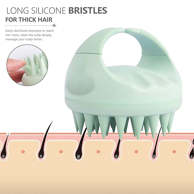 Sndyi 2 PCS Scalp Massager Shampoo Brush, Scalp Scrubber with Soft Silicone Bristles, Scalp Exfoliator for Dandruff Removal, Scalp Massager for Hair Growth, Wet Dry Hair Brush for Scalp Care-Velvo Beauty