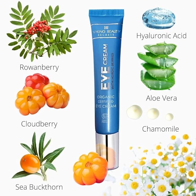 Eye Cream - Hyaluronic Acid and Nordic Berry Infused Eye Cream - Under Eye Cream for Reducing Dark Circles and Fine Lines - Hydrating Eye Cream for Daily Use-Velvo Beauty