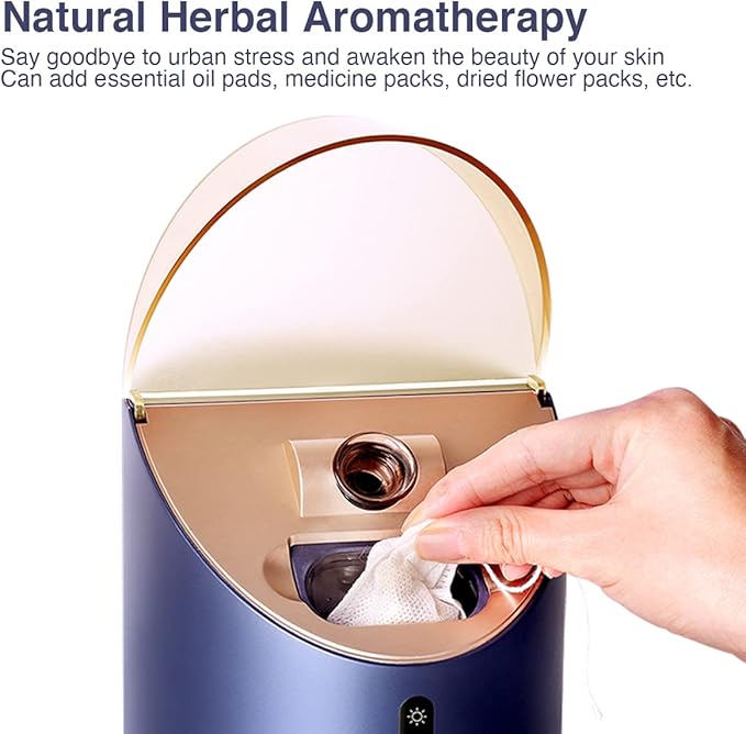 Facial Steamer DENFANY Nano Steamer Ionic Hot & Cool Mist Home SPA | 8 Steam Modes | Aromatherapy Basket | Digital LCD Screen | Extraction Set-Velvo Beauty