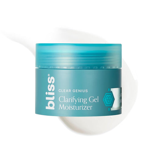 Bliss Clear Genius Clarifying Gel Moisturizer with CLARITY 5 Complex | Salicylic Acid, Niacinamide & Witch Hazel for Blemish-Prone Skin, 1.7 fl oz-Velvo Beauty