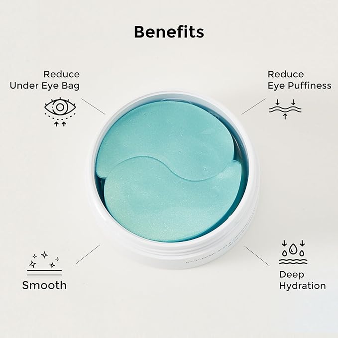 Under Eye Patches Caffeine & Hyaluronic acid (60pc), Eye Patches for Puffy Eyes, Dark Circles, Under Eye Bags, Fine Lines ㅣ Paraben free, Korean Skincare-Velvo Beauty