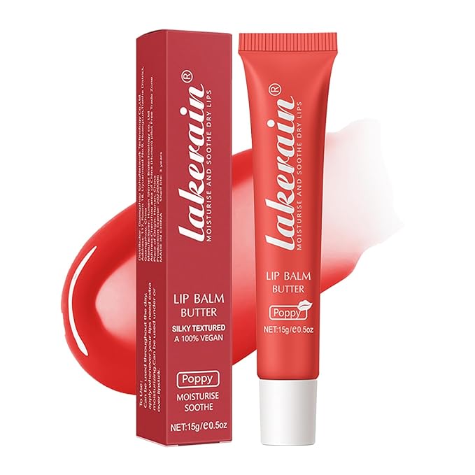 Lip Butter Balm, Day/Night Hydrating Lip Mask, Moisturizing Lip Balm Butter, Ultra-Nourishing Lip Care Moisturizer, Lip Butter Gloss Shine Lip Glow Oil Makeup#4 Poppy-Velvo Beauty