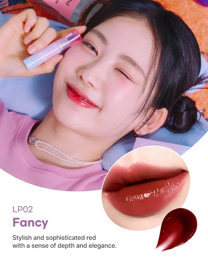 DEARMAY LA PISTE LIP TINT LP02 Fancy 0.14 oz. long lasting lip stain with glossy finish and lightweight texture, non sticky, hydrating formula with no flaking and glassy vivid tint, korean makeup-Velvo Beauty