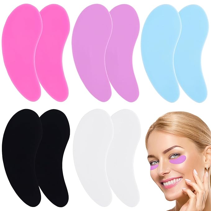5 Pairs Under Eye Patches Silicone, Colorful Reusable Eye Mask for Dark Circles Puffiness Wrinkles Fine Lines Self Skin Care Stuff Beauty Products Weekend Gifts for Women Teen Girls-Velvo Beauty