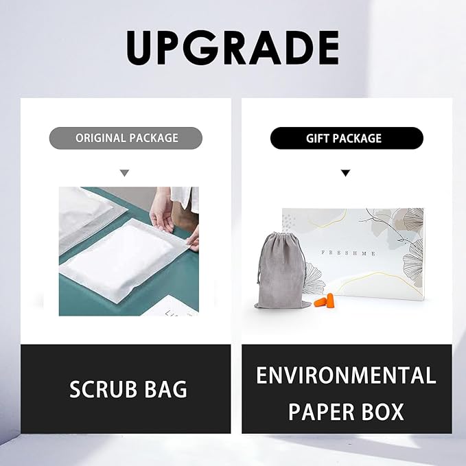 FRESHME Deluxe Cotton Sleep Mask Gift Set - 100% Blackout Large Comfortable Blindfold Adjustable Eye Mask Pillow in Gift Box for Men Women Side Sleeper Travel Meditation Airplane-Velvo Beauty