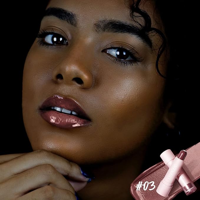 Tinted Lip Balm Chapstick with Color, Natural Semi - Gloss Finish, Hydrating/Coloring 2 in 1 Moisturizer Lip Stick for Girls & Women #03 Nude-Mauve-Velvo Beauty