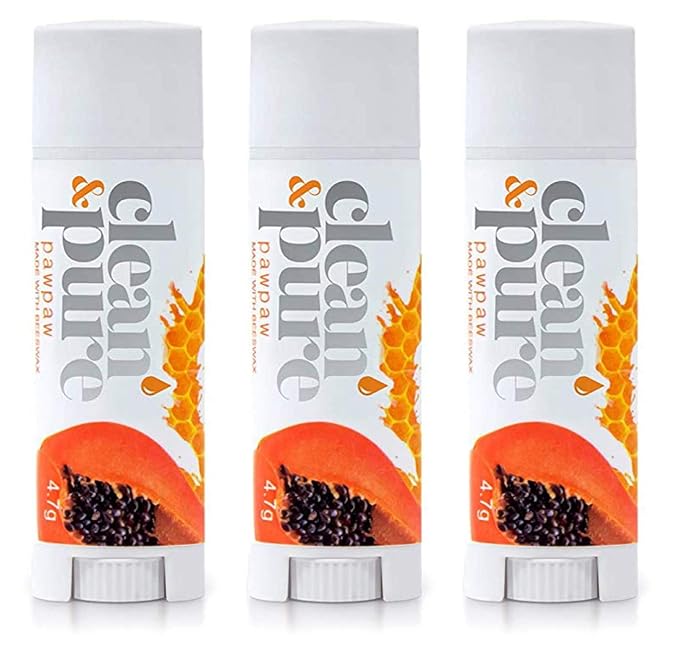 Lip Balm 3-Pack (Pawpaw) | Lip Care Set With 100% All Natural Beeswax and Vitamin E Oil | Flavored Lip Balm for Dry, Chapped Lips | Made in Australia …-Velvo Beauty