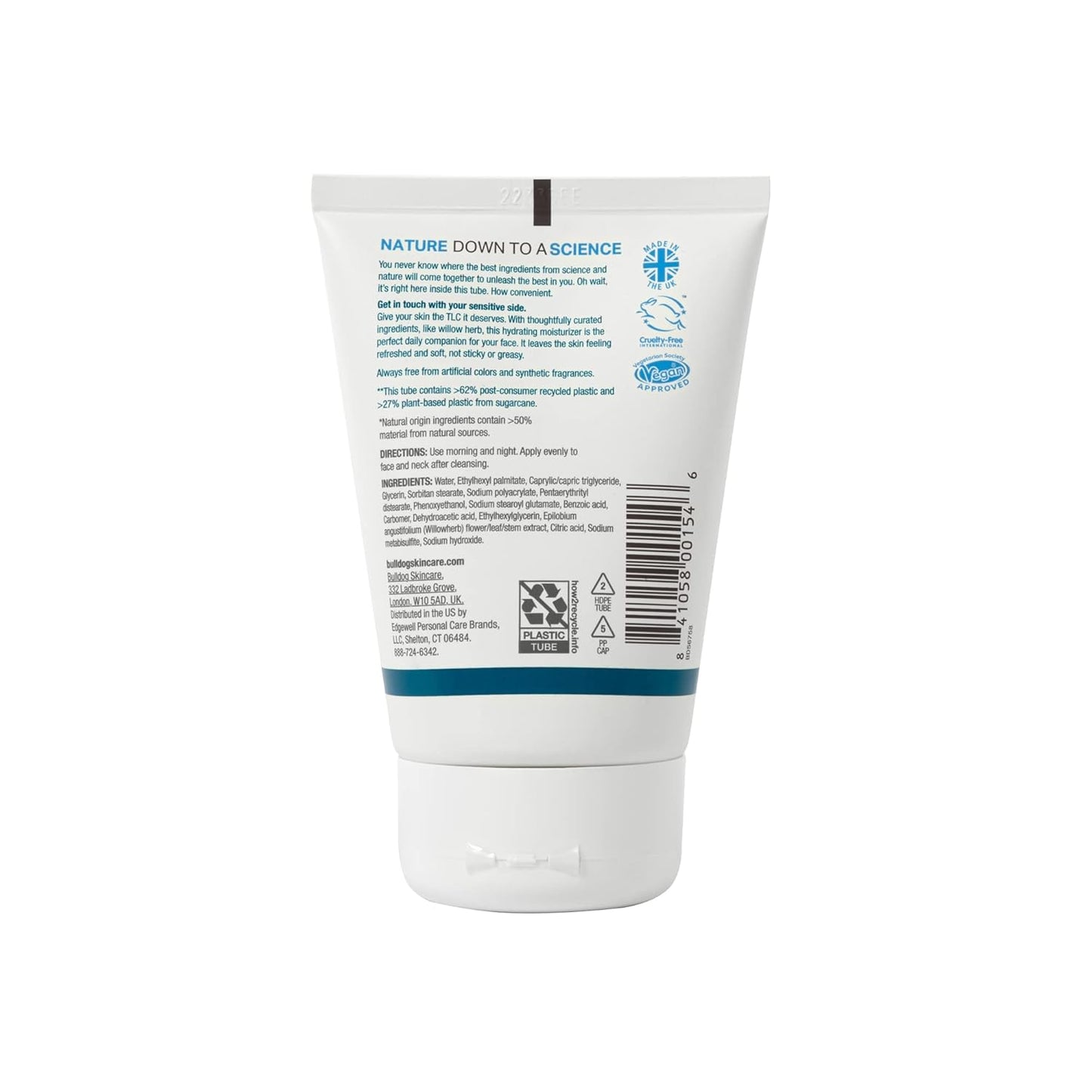 BULLDOG Mens Skincare and Grooming Face Moisturizer Fragrance Free, Sensitive, 3.3 Fluid Ounce-Velvo Beauty