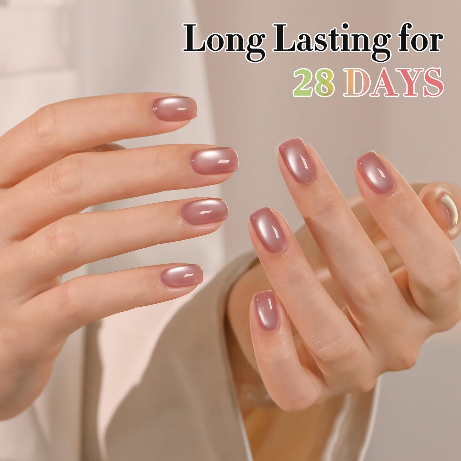 Double Rhythm Jelly Glass Cat Eye Gel Polish with Magnet 15ML Holographic Glitter Shimmer Translucent Sheer Color Magnetic Nail Polish Salon DIY at Home (Jelly Pale Purple-MC1100)-Velvo Beauty