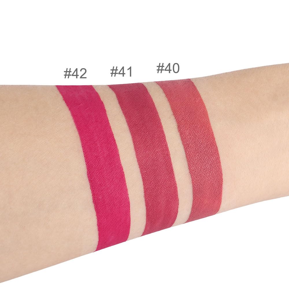 evpct 3Pcs Mauve red Berry pink Rose red Matte Liquid Lipstick Sets for Women 24-hour Matte+Lipstick Lipstick Lip Stain Gloss Long Lasting 24 Smudge Waterproof-Velvo Beauty