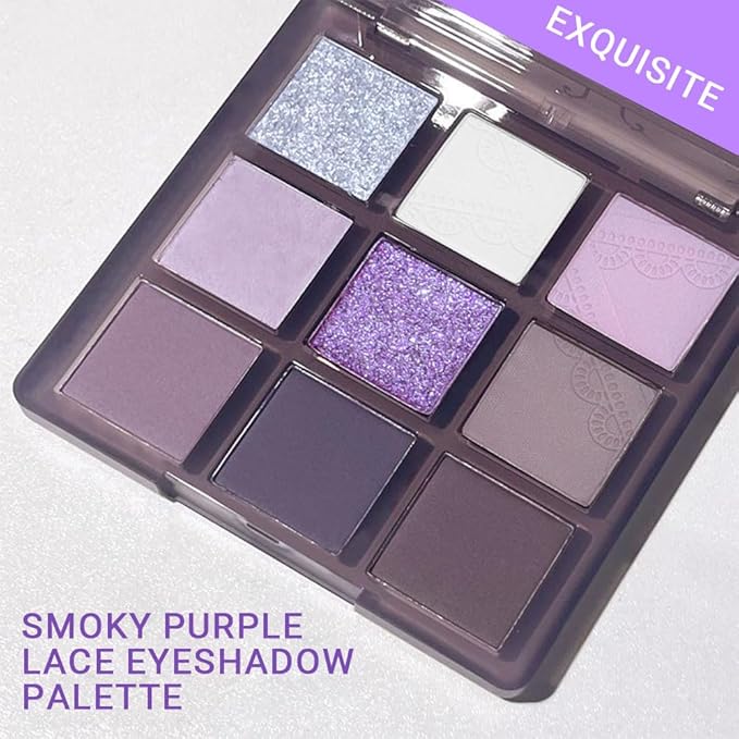 9 Colors Purple Silver White Tan Grape Matte Shimmer Eyeshadow Palette for Eye Makeup,High Pigmented Brown Eye Shadow Primers Powder Palet de sombras de ojos-Velvo Beauty