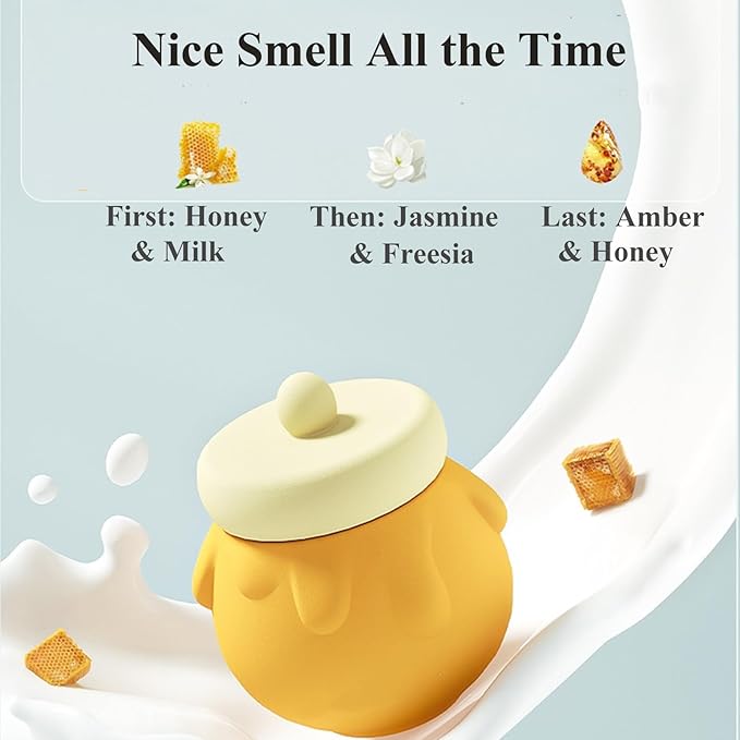 Honey Lip Mask, 3 In 1 Cute Hydrating Lip Mask for Women Girls, Honey Lip Balm with Wand, Milk Lip Masks for Dry Lips, Day and Night Night Lip Mask, Skin Care Lip Mask with Mirror-Velvo Beauty