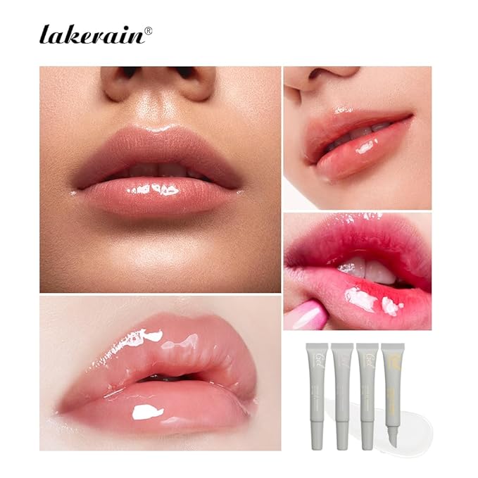 Peptide Lip Treatment Lip Care Gel - Moisturizing Lip Essence Absorption | Nourishing and Hydrating Dry Lips Butter, Organic Plant-Based Balm Lip Oil Essence Lip Gloss Lip Mask (03 Salted Carame)-Velvo Beauty
