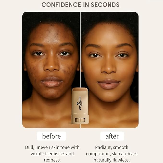 Cove Balm Beauty Skin Tint,Solid Tinted Serum Boosted Skin Tint Balm, Facial Color Correct, Radiant & Dewy Finish, Face Tinted Foundation, Covebalm Foundation Stick For Face Makeup (#04)-Velvo Beauty