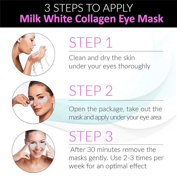 Under Eye Patches - 30 Pairs Collagen Eye Mask Eye Patches for Puffy Eyes and Dark Circles, Anti Aging Moisturizing Gel Eye Pads Under Eye Mask, Milk White-Velvo Beauty