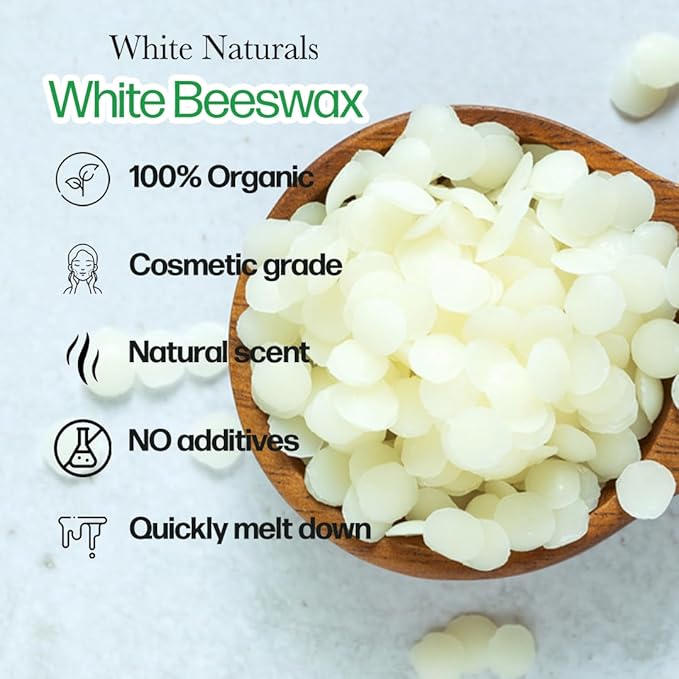White Beeswax Pellets 1 lb (16 oz), Pure, Natural, Cosmetic Grade, Bees Wax Pastilles, Triple Filtered, Great For DIY Lip Balms, Lotions, Candles-Velvo Beauty