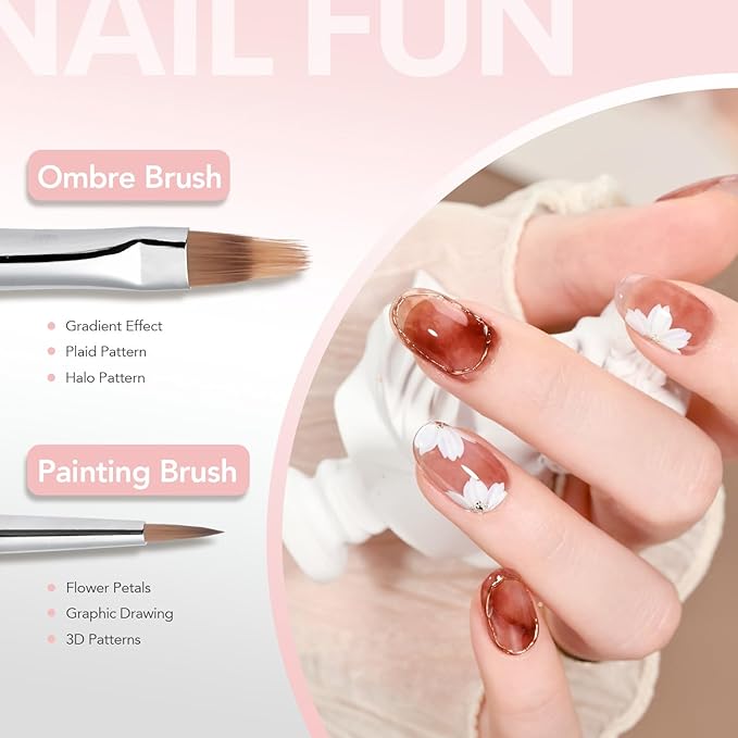 GAOY 6 Pcs Nail Art Brushes, Nail Design Tools for Nail Detail Painting, French Liner and Dotting Pens for Nail DIY-Velvo Beauty