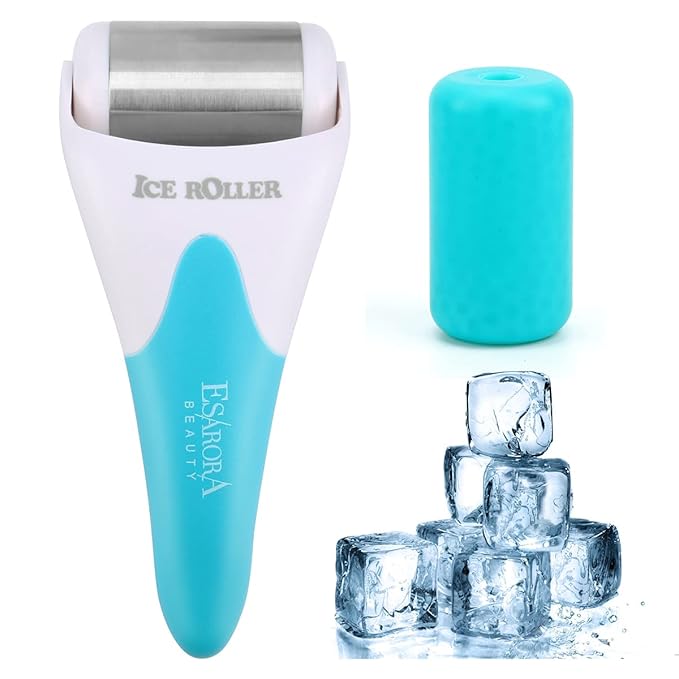 ESARORA Ice Roller for Face & Eye, Puffiness, Migraine, Pain Relief and Minor Injury, Skin Care Products, Blue-Velvo Beauty