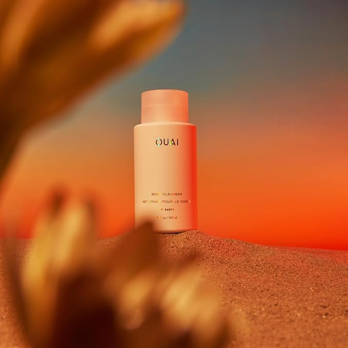 OUAI Body Cleanser, St. Barts - Foaming Body Wash with Jojoba Oil and Rosehip Oil to Hydrate, Nurture, Balance and Soften Skin - Paraben, Phthalate and Sulfate Free Skin Care Products - 10 Oz-Velvo Beauty