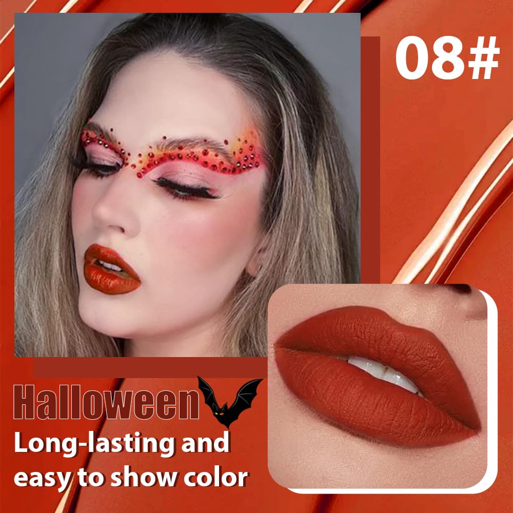 Red Matte Lipstick for Women,Liquid Lipstick,Long Lasting Waterproof Lightweight Comfortable Non-Drying Bold Dark Lip Gloss for Gothic Stage Makeup,Cruelty Free-Velvo Beauty