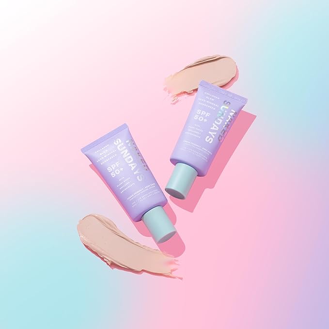 Naked Sundays SPF 50 Mineral Facial Sunscreen, Hydrating SPF with Zinc Oxide, Primer & Sheer Tint for Healthy Glow - 2 pack-Velvo Beauty