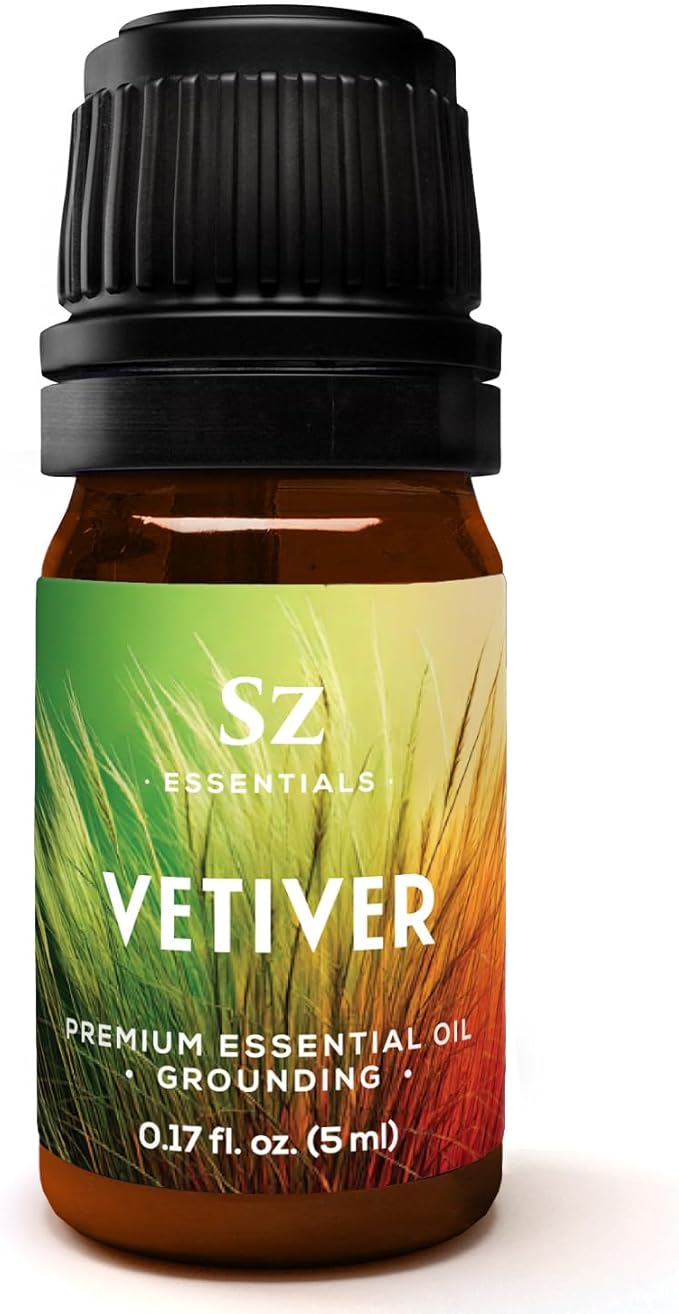 Vetiver Essential Oil - 100% Pure, Premium & Natural - Undiluted - Sweet, Earthy, Woody and Grassy Scent with Smoky grounding Undertones- Therapeutic Grade & Vegan - 1/6 oz. (5 mL)-Velvo Beauty