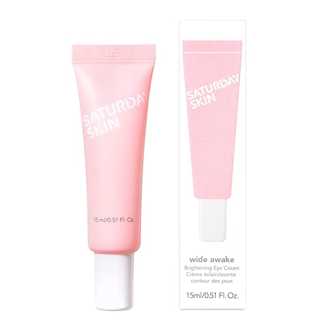 Saturday Skin Wide Awake Brightening Cream Illuminating Eye Cream for Wrinkles, Puffy Eyes + Dark Circles Lightweight, Moisturizing, Deeply Hydrates(0.51 Fl Oz (15ml))-Velvo Beauty