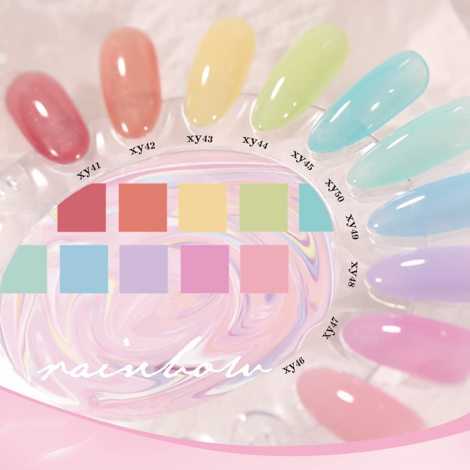 Jelly-Pastel Gel Nail Polish Set - 10 Pcs Pink Nude Gel Polish Set with Summer Yellow Blue Colors - DIY Soak Off Nail Lamp - Easter Decoration Gifts for Women - Manicure Kit-Velvo Beauty