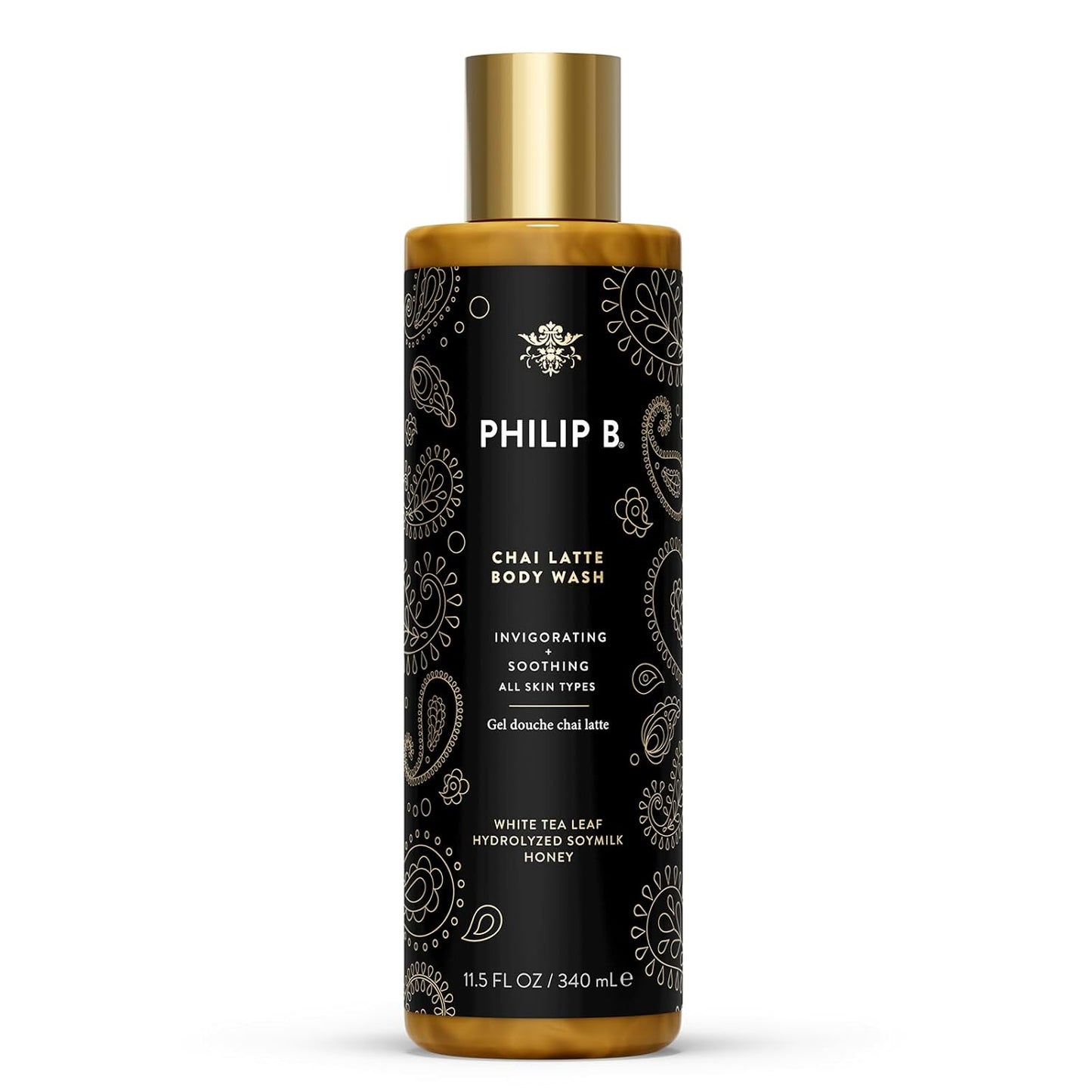 PHILIP B Chai Latte Body Wash 11.5 Fl Oz (340mL) - Invigorating + Soothing, Formulated with White Tea Leaf, Hydrolyzed Soymilk & Honey, for All Skin Types-Velvo Beauty