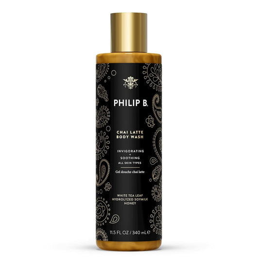 PHILIP B Chai Latte Body Wash 11.5 Fl Oz (340mL) - Invigorating + Soothing, Formulated with White Tea Leaf, Hydrolyzed Soymilk & Honey, for All Skin Types-Velvo Beauty