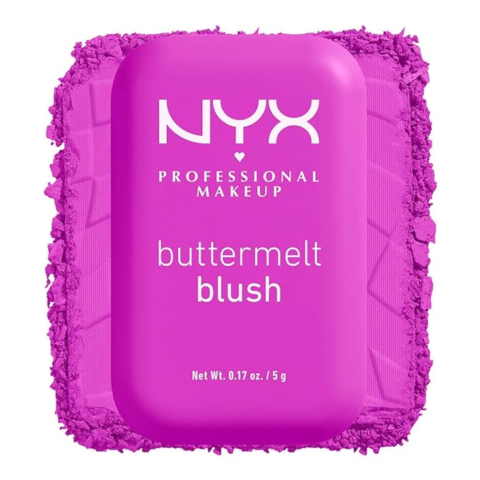 NYX PROFESSIONAL MAKEUP Buttermelt Powder Blush, Fade and Transfer-Resistant Blush, Up to 12HR Make Up Wear, Vegan Formula - All The Butta-Velvo Beauty