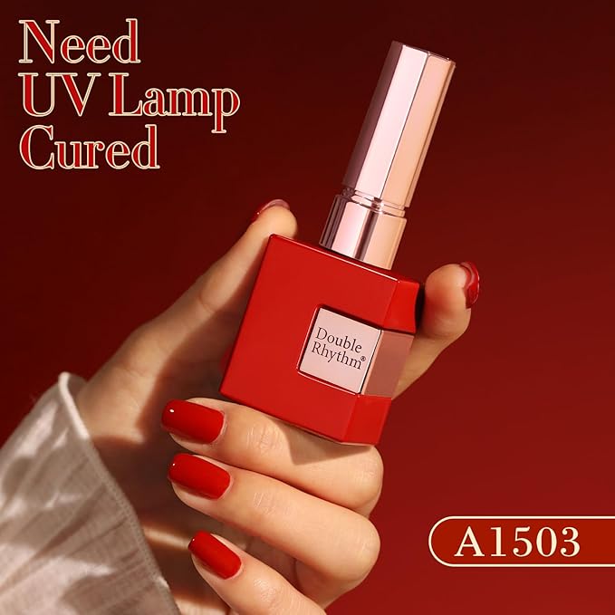 Double Rhythm 6 Pcs 15 ML Gel Polish Set Same Color Same Bottle Soak Off Gel Polish Kit Nail Art Manicure Salon DIY at Home for Women (Glitter Burgundy Dark Cherry Red Maroon-T6-7)-Velvo Beauty